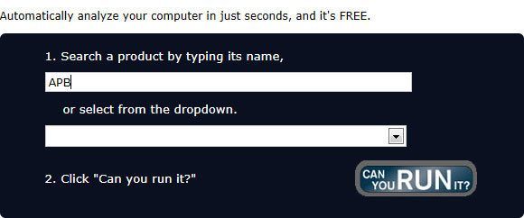 Kliknij przycisk Can you RUN it - Wymagania - Podstawowe informacje - APB: Reloaded - poradnik dla początkujących