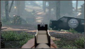 Na dole eliminujemy wrogów przy instalacji po lewej, a później na drodze prowadzącej w prawo - Zjazd kolejką linową - Rozdział 1 - Call of Juarez: The Cartel - Kimberly Evans - poradnik do gry