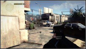 Biegniemy dalej alejkami [1] odpierając wrogów, którzy podjadą na miejsce samochodem - Wojna na ulicach - Rozdział 2 - Call of Juarez: The Cartel - Kimberly Evans - poradnik do gry