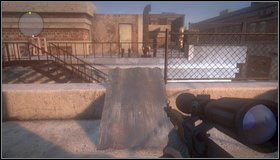 Schodzimy niżej [1] i przeskakujemy po rampie na sąsiedni dach - Na dachach - Rozdział 7 - Call of Juarez: The Cartel - Kimberly Evans - poradnik do gry