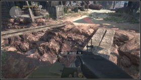 Gdy przejdziemy dalej musimy uważać na przeciwników na dachach i balkonach - Saloon - Rozdział 9 - Call of Juarez: The Cartel - Kimberly Evans - poradnik do gry