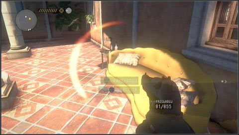 Przedmiot specjalny #3 - w korytarzu trafimy za małym, wewnętrznym dziedzińcem trafimy na kolejnych wrogów - Przedmioty specjalne - Rozdział 15 - Call of Juarez: The Cartel - Kimberly Evans - poradnik do gry