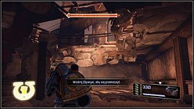 Na prawo od miejsca, w którym stał jeden z przeciwników, znajdziesz oznaczony pięścią korytarz [1] - 2 - Przeciw wszystkiemu - Opis przejścia - Warhammer 40,000: Space Marine - poradnik do gry