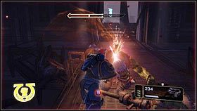 Zabijając kolejnych przeciwników w drugiej części kompleksu, dojdziesz do pomieszczenia kontrolnego [1] - 5 - Inkwizytor - Opis przejścia - Warhammer 40,000: Space Marine - poradnik do gry