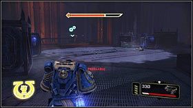 Schody po prawej zaprowadzą cię do kolejnej bramy [1] - 7 - Serce Ciemności - Opis przejścia - Warhammer 40,000: Space Marine - poradnik do gry