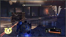 Schody naprzeciwko [1] zaprowadzą cię do miejsca, gdzie zostaniesz ostrzelany przez kolejny oddział orków - 8 - Szepty Umarłych - Opis przejścia - Warhammer 40,000: Space Marine - poradnik do gry