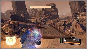 Zabijając kolejnych orków, dojdziesz do małej kładki nad przepaścią - 9 - Broń - Opis przejścia - Warhammer 40,000: Space Marine - poradnik do gry