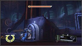 Dotrzesz w ten sposób do pomieszczenia z przewodami - 11 - Droga Bez Powrotu - Opis przejścia - Warhammer 40,000: Space Marine - poradnik do gry