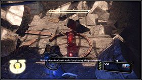 Po pokonaniu orków, które opuszczą kapsułę desantową, zajdź schodami na dół i wejdź do tunelu pod ruinami [1] - Rozdział 8 - Serwoczaszki - Warhammer 40,000: Space Marine - poradnik do gry