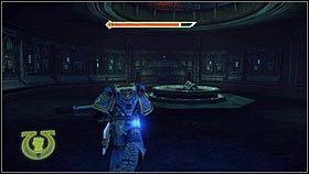 Gdy zdobędziesz Bolter Kraken, udaj się do kolejnego pomieszczenia i zniszcz wszystkie znajdujące się tam działka [1] - Rozdział 10 - Serwoczaszki - Warhammer 40,000: Space Marine - poradnik do gry