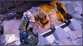 W pewnym momencie rozdzielisz się ze swoimi towarzyszami i ruszysz w poszukiwaniu generatora odpowiedzialnego za działanie wieżyczek - Rozdział 12 - Serwoczaszki - Warhammer 40,000: Space Marine - poradnik do gry