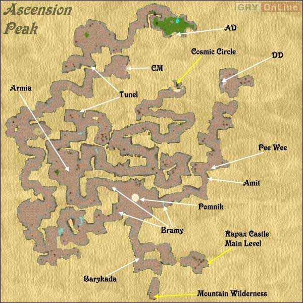 Cały pobyt na osławionym Ascension Peak sprowadza się do utorowania drużynie dróg prowadzących do trzech świątyń, złożeniu w nich trzech artefaktów i tym samym otwarcia portalu wiodącego do Cosmic Circle - Ascension Peak, Cosmic Circle w Wizardry 8 - Wizardry 8 - poradnik do gry