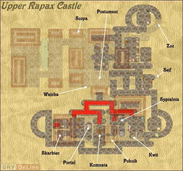 Wiedzie stąd jedyna droga do wieży Dark Savanta w Arnice - ukryty w apartamentach króla portal - Upper Rapax Castle w Wizardry 8 - Wizardry 8 - poradnik do gry