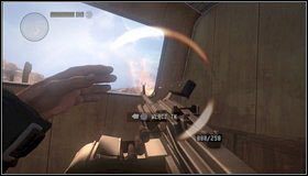 Pojawi się helikopter - strzelamy do niego zza przyczepy (aby nie trafiali nas inni gangsterzy) [1] i w razie konieczności chowamy się do niej - Walka z helikopterem | Rozdział 11 | Call of Juarez The Cartel - Call of Juarez: The Cartel - poradnik do gry