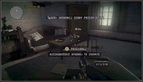 Przedmiot specjalny Guerra #4 - w korytarzu trafimy na kolejnych wrogów - kierujemy się na prawo, przez otwarte podwójne drzwi - Pierwsze wejście do hacjendy | Rozdział 15 | Call of Juarez The Cartel - Call of Juarez: The Cartel - poradnik do gry