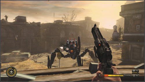 Gdy machina otrzyma sporą dawkę obrażeń [1] zacznie ostrzeliwać naszą pozycję salwą rakiet - Rozdział 1 | Opis przejścia Resistance 3 - Resistance 3 - poradnik do gry