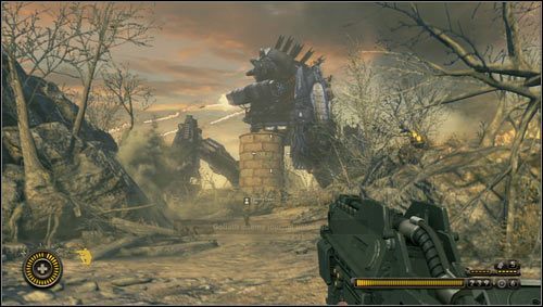 Gdy zaczniemy zbiegać w dół zobaczymy Skradacza, a następnie Goliata [1] (olbrzymią wersje Skradacza) - Rozdział 3 | Opis przejścia Resistance 3 - Resistance 3 - poradnik do gry