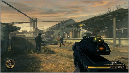 Po przejściu przez drzwi znajdziemy się na terenie zakładu przemysłowego [1], który jest silnie obsadzony przeciwnikami - Rozdział 3 | Opis przejścia Resistance 3 - Resistance 3 - poradnik do gry