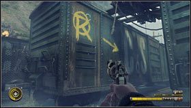 Podążając przez tory za rannym doktorkiem dotrzemy do podniesionej rampy [1] opuszczanej z drugiej strony - Rozdział 6 (1) | Opis przejścia Resistance 3 - Resistance 3 - poradnik do gry