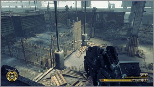 Gdy dojdziemy do ściany skręcamy w lewo i na końcu wagonu zaskakujemy w pobliże rampy [1] - Rozdział 6 (1) | Opis przejścia Resistance 3 - Resistance 3 - poradnik do gry