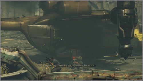 W oddali dostrzeżemy bojowników broniących VTOL przed najazdem Chimer [1] - Rozdział 7 | Opis przejścia Resistance 3 - Resistance 3 - poradnik do gry