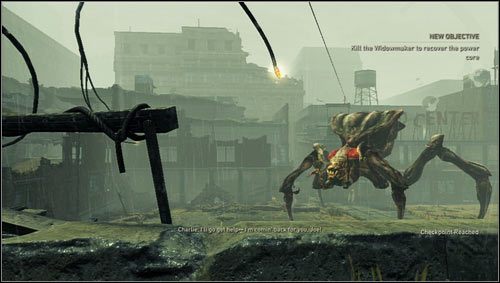 Naszą przejażdżkę przerwie Grabarz [1], z którym będziemy musieli walczyć, by odzyskać ogniwo energetyczne - Rozdział 9 | Opis przejścia Resistance 3 - Resistance 3 - poradnik do gry