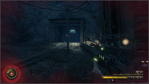 Przekradając się od chaty do chaty, eliminując przy tym snajperów i unikając ostrzału z transportowca dojdziemy do kopalni [1] - Rozdział 10 | Opis przejścia Resistance 3 - Resistance 3 - poradnik do gry