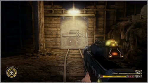 Gdy wrócimy na tory powinniśmy zbadać otwartą szopę z zapasem amunicji, a następnie ruszyć po torach przez metalowe drzwi [1] - Rozdział 10 | Opis przejścia Resistance 3 - Resistance 3 - poradnik do gry