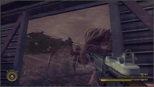 Kontynuując obronę pociągu będziemy świadkami jak Grabarze rozdeptują kolejne pojazdy bandytów - Rozdział 13 | Opis przejścia Resistance 3 - Resistance 3 - poradnik do gry