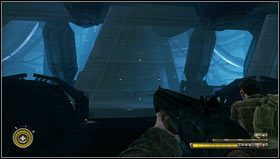 Po ich pokonaniu odnajdujemy konsolę [1] i przy jej pomocy wyłączamy pole siłowe - Rozdział 19 | Opis przejścia Resistance 3 - Resistance 3 - poradnik do gry