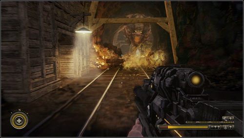 Po tym jak po raz drugi wpadniemy na Szatana [1] w szerokim tunelu, schowamy się w pomieszczeniu po lewej - Dzienniki Mt. Pleasant, PA | Dzienniki Resistance 3 - Resistance 3 - poradnik do gry