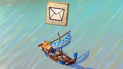 Courier Boat - pojawienie się tej łódki kurierskiej na wybrzeżu Naszej metropolii oznacza, że mamy nieprzeczytaną wiadomość w skrzynce - Budynki w Metropolii | Budynki | Age of Empires Online - Age of Empires Online - poradnik do gry