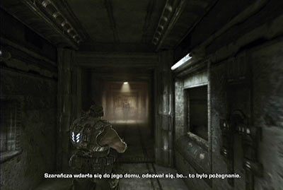 Następnie zacznij kierować się w stronę dziewczyny czekającej na końcu korytarza - Prolog - Burzliwa przeszłość | Akt 1 w Gears of War 3 - Gears of War 3 - poradnik do gry (opis przejścia, nieśmiertelniki, osiągnięcia)