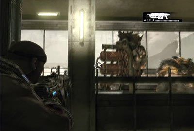 Kiedy pogadanka dobiegnie do końca znajdziesz się w jadącej w górę windzie - V - MVP | Akt 1 w Gears of War 3 - Gears of War 3 - poradnik do gry (opis przejścia, nieśmiertelniki, osiągnięcia)
