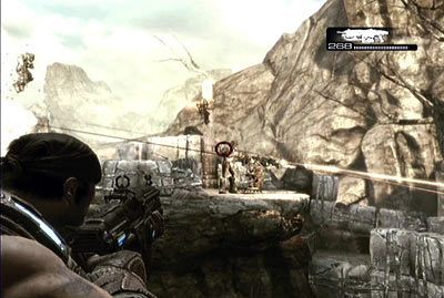 Kiedy znajdziesz się na dole znajdź schronienie i rozpraw się z okolicznymi przeciwnikami - II - Dom z piasku | Akt 2 w Gears of War 3 - Gears of War 3 - poradnik do gry (opis przejścia, nieśmiertelniki, osiągnięcia)