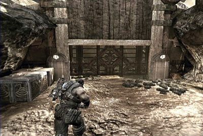 Opuść pojazd, przejdź przez bramę i rozpraw się z niedobitkami - II - Dom z piasku | Akt 2 w Gears of War 3 - Gears of War 3 - poradnik do gry (opis przejścia, nieśmiertelniki, osiągnięcia)