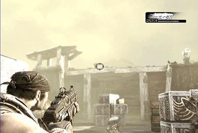 Teraz będziesz musiał wyeliminować parę strażników, którzy stoją na murze - III - Wtargnięcie | Akt 2 w Gears of War 3 - Gears of War 3 - poradnik do gry (opis przejścia, nieśmiertelniki, osiągnięcia)