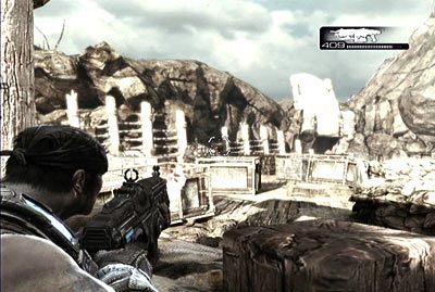 Po uporaniu się z barką przystąp do eliminowania sporej grupy wrogów, która będzie próbowała przeszkodzić ci w dalszej wędrówce - IV - W okopach | Akt 2 w Gears of War 3 - Gears of War 3 - poradnik do gry (opis przejścia, nieśmiertelniki, osiągnięcia)