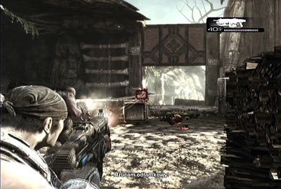 Odeprzyj atak latających przeciwników, a potem ruszaj w lewo - V - Porwanie | Akt 2 w Gears of War 3 - Gears of War 3 - poradnik do gry (opis przejścia, nieśmiertelniki, osiągnięcia)