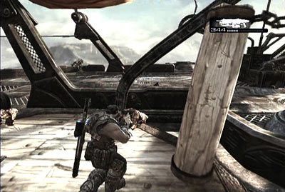 Po kilku kółkach barka w końcu wyląduje - V - Porwanie | Akt 2 w Gears of War 3 - Gears of War 3 - poradnik do gry (opis przejścia, nieśmiertelniki, osiągnięcia)