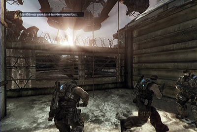 Po rozprawieniu się ze wszystkimi rywalami skieruj się w stronę lin, po których wejdziesz na pokład barki - VI - W powietrzu | Akt 2 w Gears of War 3 - Gears of War 3 - poradnik do gry (opis przejścia, nieśmiertelniki, osiągnięcia)