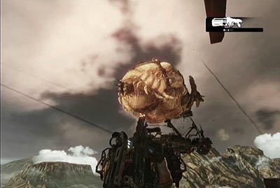 Krótka misja, w której w na początku musisz przy pomocy pokładowych granatników niszczyć wrogie barki latające - VII - Lądowanie | Akt 2 w Gears of War 3 - Gears of War 3 - poradnik do gry (opis przejścia, nieśmiertelniki, osiągnięcia)