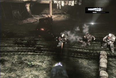 Jeśli chcesz możesz skorzystać ze stacjonarnego szybkostrzelnego działka, które znajdziesz w półokrągłym pomieszczeniu, do którego prowadzi korytarz - I - Niezłomny | Akt 3 w Gears of War 3 - Gears of War 3 - poradnik do gry (opis przejścia, nieśmiertelniki, osiągnięcia)