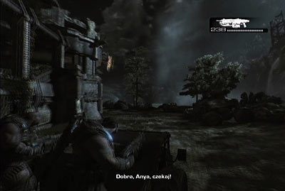 Jeśli zdecydujesz się na drugi wariant to wylądujesz na kipie jadącego pojazdu, skąd ostrzeliwuj przeciwników - II - Ratunek | Akt 3 w Gears of War 3 - Gears of War 3 - poradnik do gry (opis przejścia, nieśmiertelniki, osiągnięcia)