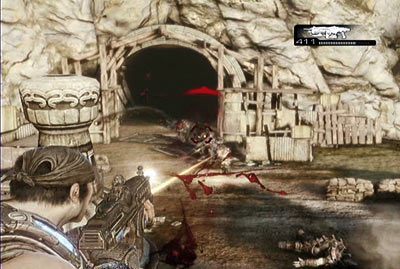 Przejdź przez jaskinię z imulsją i wyjdź na zewnątrz - V - Bracia aż po grób | Akt 3 w Gears of War 3 - Gears of War 3 - poradnik do gry (opis przejścia, nieśmiertelniki, osiągnięcia)