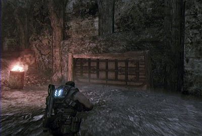 Wróć na główną ścieżkę i przejdź przez szeroką bramę - I - Z prochu powstałeś | Akt 4 w Gears of War 3 - Gears of War 3 - poradnik do gry (opis przejścia, nieśmiertelniki, osiągnięcia)