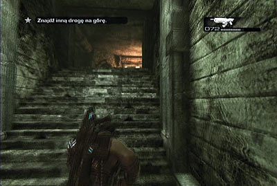 Po oczyszczeniu wszystkich wind udaj się na kamienne schody na końcu korytarza, które zaprowadzą cię na górę - II - Krater | Akt 4 w Gears of War 3 - Gears of War 3 - poradnik do gry (opis przejścia, nieśmiertelniki, osiągnięcia)