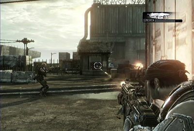 Już na początku misji zostaniesz zaatakowany przez spore siły przeciwnika - IV - Uszczelnić luki | Akt 4 w Gears of War 3 - Gears of War 3 - poradnik do gry (opis przejścia, nieśmiertelniki, osiągnięcia)