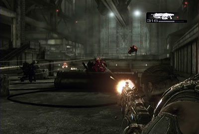 Po wyczyszczeniu terenu wróć do hangaru z łodzią podwodną - V - Bon Voyage | Akt 4 w Gears of War 3 - Gears of War 3 - poradnik do gry (opis przejścia, nieśmiertelniki, osiągnięcia)