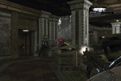 Po jego zabraniu zacznij wchodzić na coraz wyższe piętra, po drodze zabijając wszystkich napotkanych przeciwników - V - Wniebowstąpienie | Akt 5 w Gears of War 3 - Gears of War 3 - poradnik do gry (opis przejścia, nieśmiertelniki, osiągnięcia)